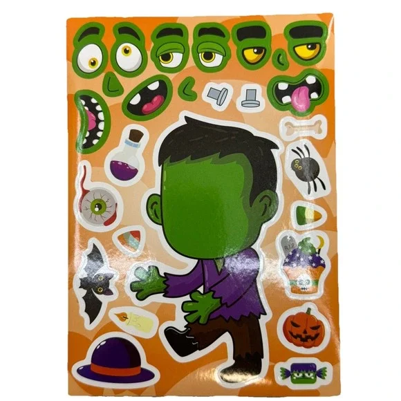 Make-a-face Sticker Stickers Sheets Make Your Halloween Monster 24 Sheets - Picture 14 of 16
